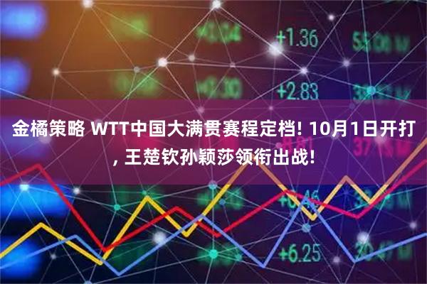 金橘策略 WTT中国大满贯赛程定档! 10月1日开打, 王楚钦孙颖莎领衔出战!